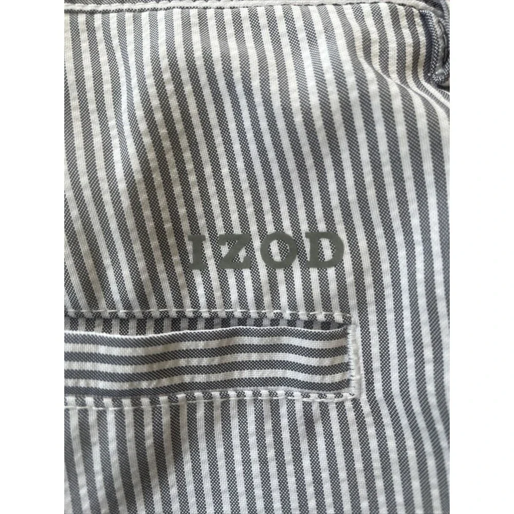Mens Izod Golf X. F. G. Striped Gray And White Golf Shorts Size 32